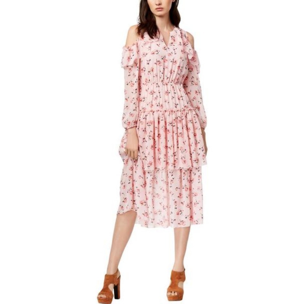 NWT Maison Jules Cold Shoulder Ruffle Dress